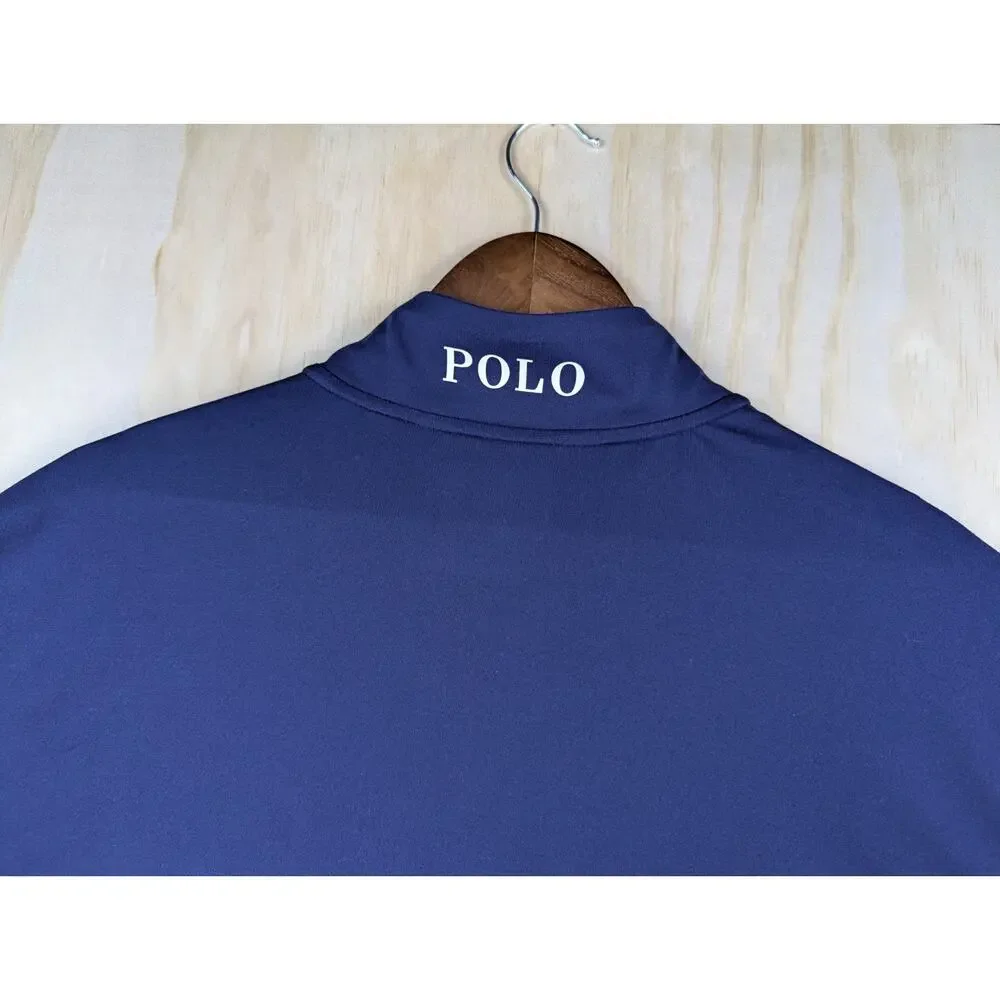 Polo Golf Men's XXL Scottsdale National 1/4 Zip Pullover Navy Grey Wicking